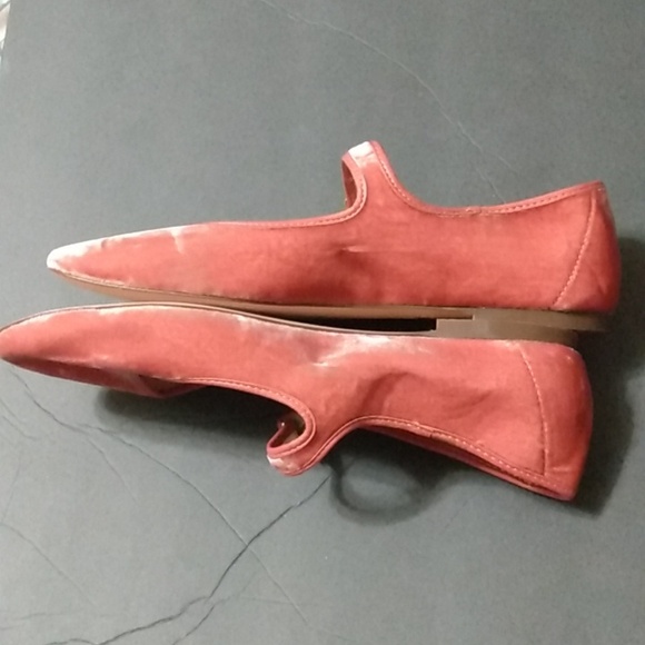 J Crew Pink  Velvet Ballerina Maryjane Flat Shoes Size 8 - Picture 6 of 13